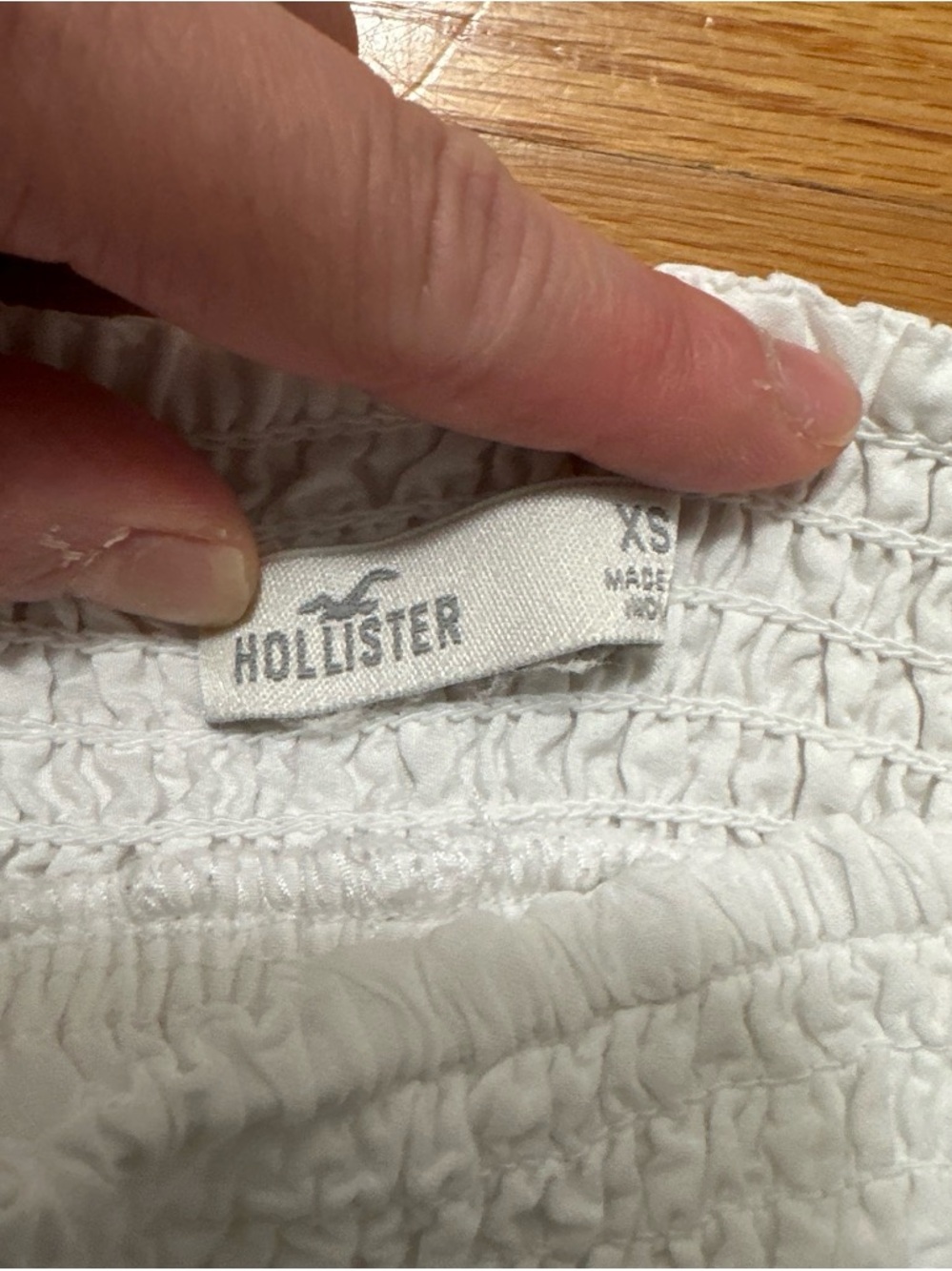 Hollister Cream Smocked Waist Shorts